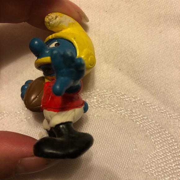 VTG 1980 "The Smurfs" Schleich "American Football" PEYO -- 1980s 2 inch / 5 cm - Picture 5 of 9